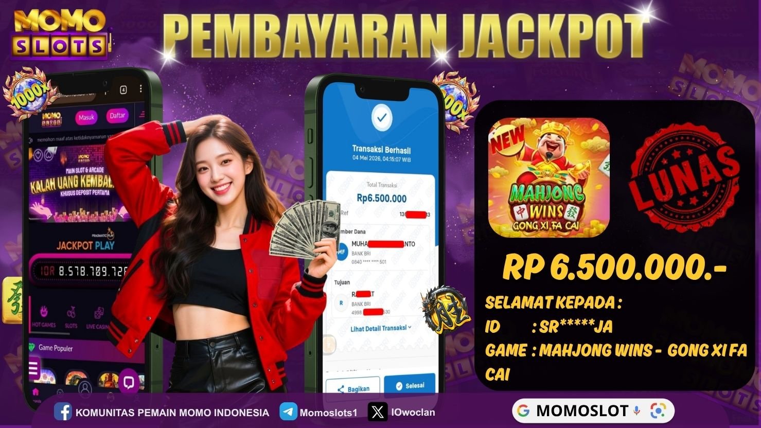 MOMOSLOTS JACKPOT SLOT MAHJONG WINS -  GONG XI FA CAI